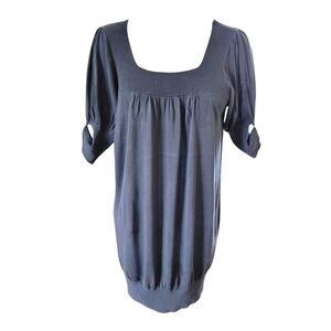 BCBGMaxAzria Blue-grey‎ Puff Sleeve Blouse